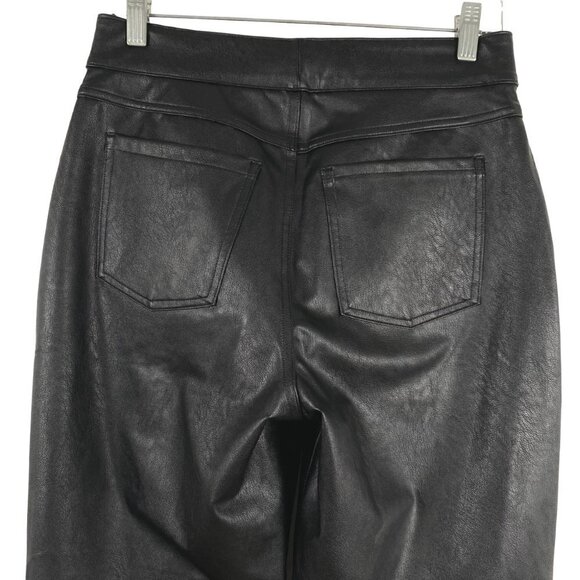 Spanx Leather Like Straight Leg Pants Medium Luxe Black Stretch NWT PT-2080‎ - Picture 5 of 12